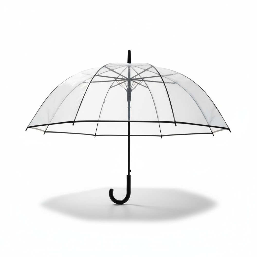 зонт женский трость прозрачный механика 8 спиц
