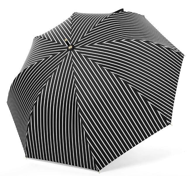 зонт женский трость черно-белый в полоску механика 8 спиц