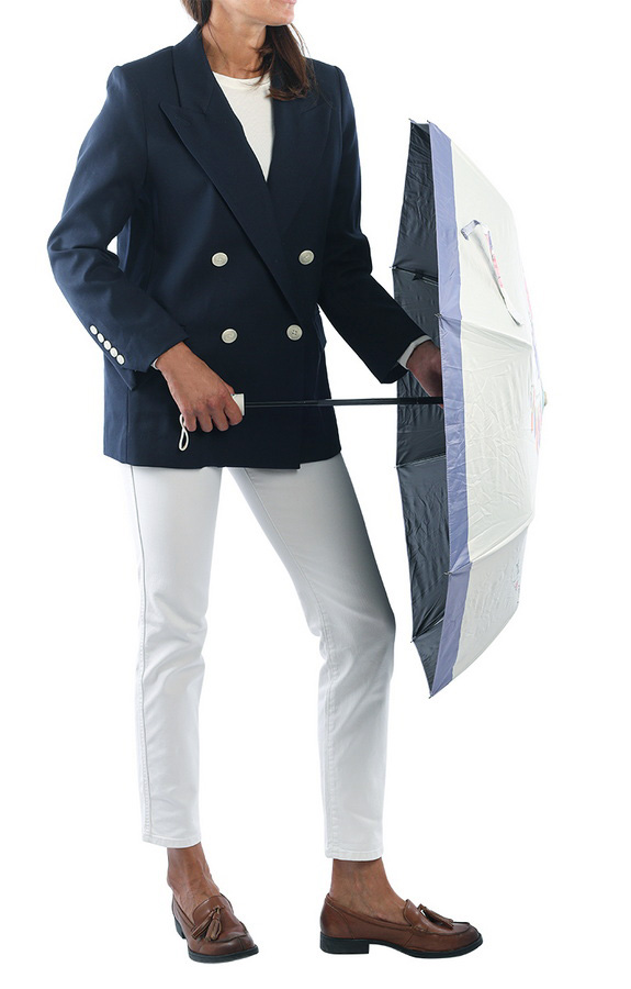 зонт белый сиреневая кайма букет цветов автомат антиветер 8 спиц