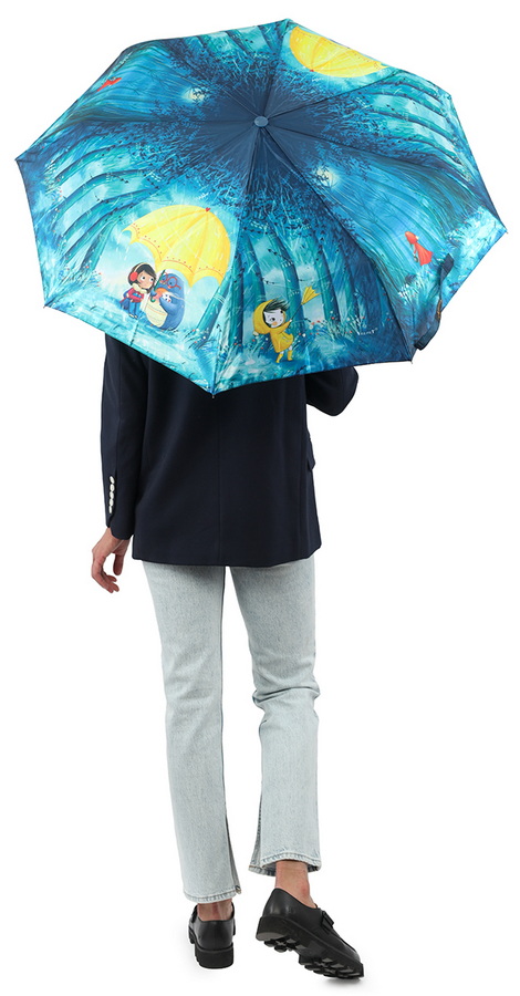 зонт женский автомат девочки пингвин зонты синий лес 8спиц антиветер