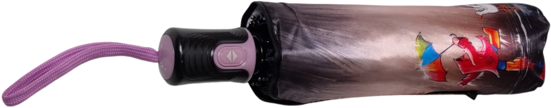 зонт женский автомат дети дождь гуси коричневый 8 спиц антиветер