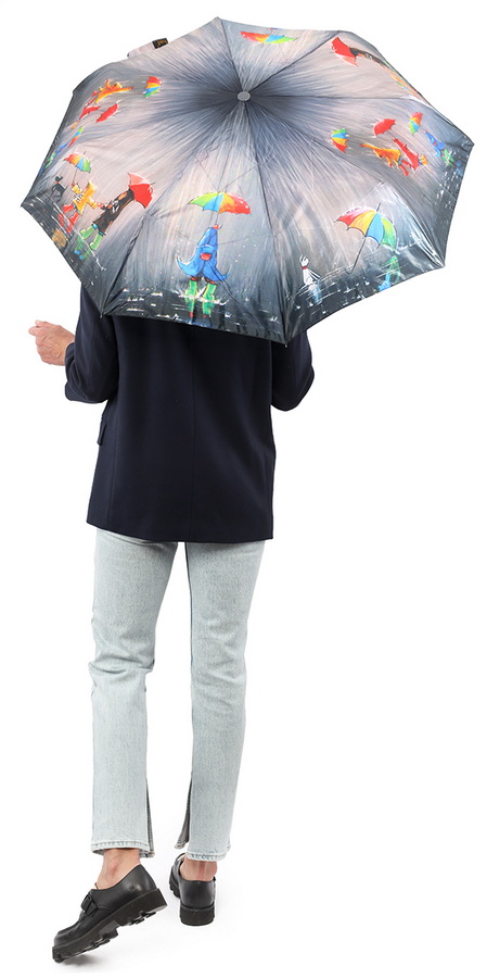 зонт женский автомат дети дождь собаки коричневый 8 спиц антиветер