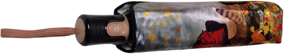 зонт женский автомат коты под зонтами осень желтый 8 спиц антиветер