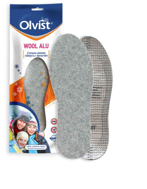 olvist стельки wool alu шерсть утеплитель фольга зима										