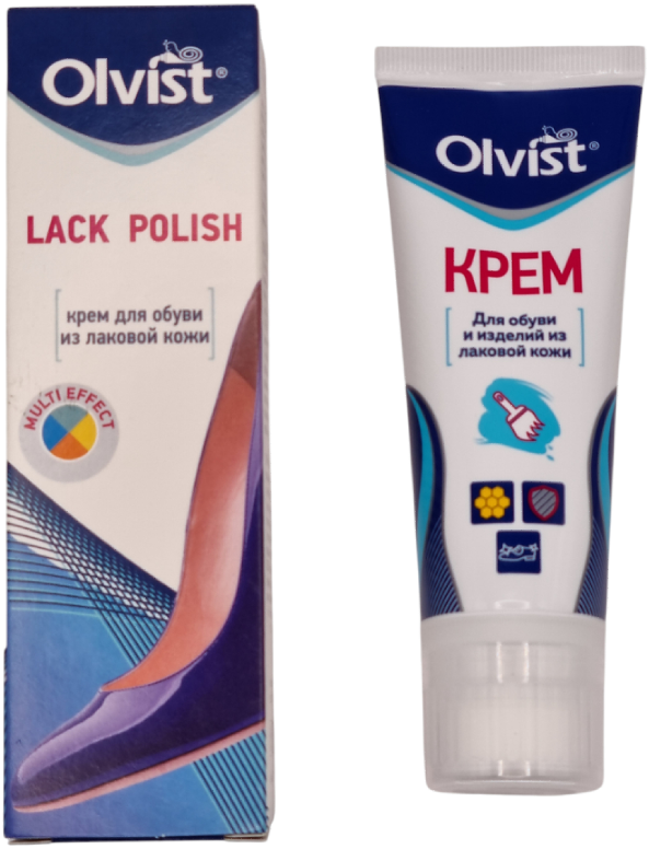 olvist крем для обуви из лаковой кожи туба с губкой бесцветный 75 мл