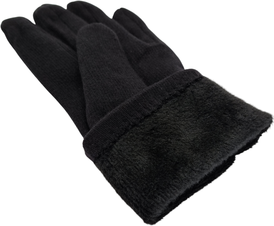 перчатки женские текстиль без подкладки 6,5-8,5 черные три пуговицы