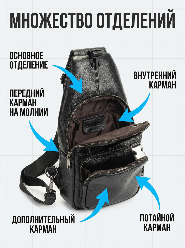 сумка-мессенджер натуральная кожа corvetto