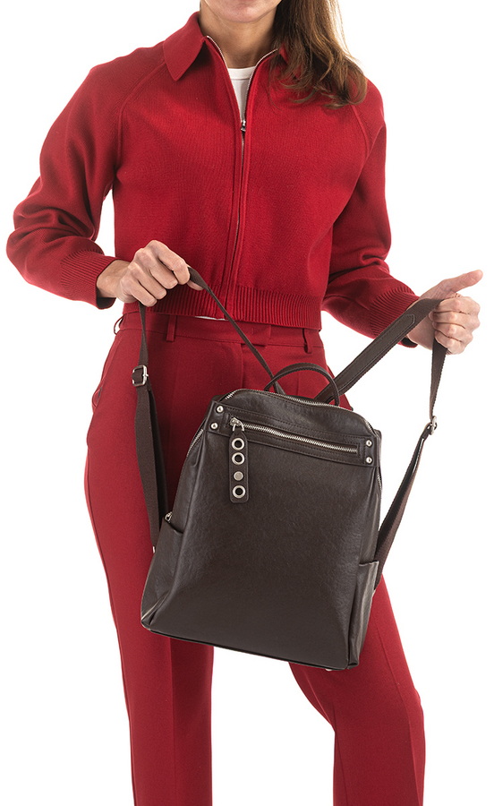 женский рюкзак натуральная кожа kiki lok корея