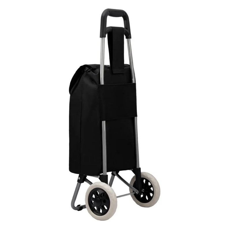 сумка тележка на колесах хозяйственная 25 литров черная белый цветок
