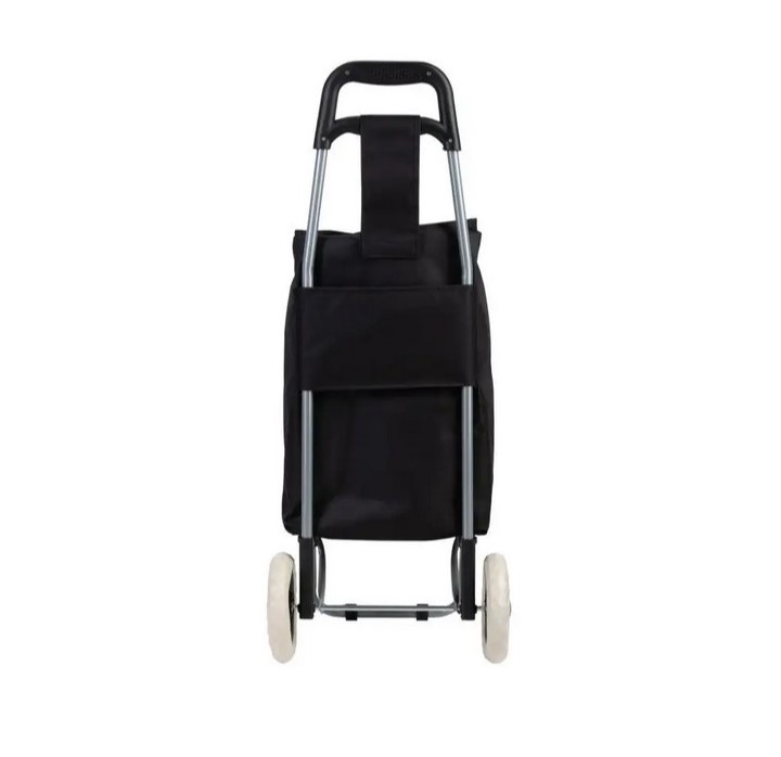 сумка тележка на колесах хозяйственная 25 литров черная белый цветок