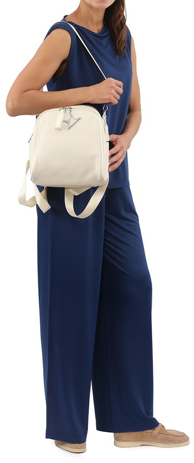 женский рюкзак-сумка натуральная кожа debura madrid