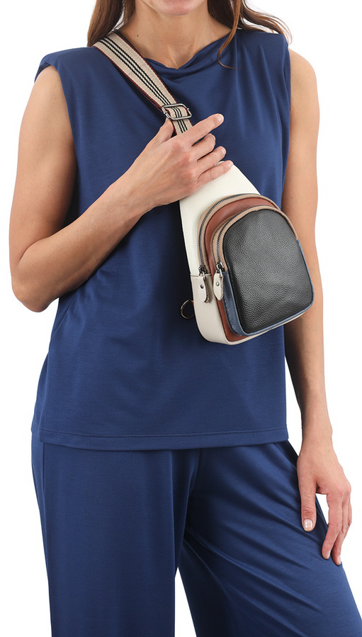 женская сумка-мессенджер натуральная кожа debura madrid