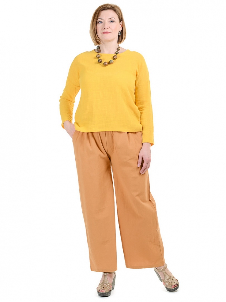 кофта 100% лен длинный рукав корея