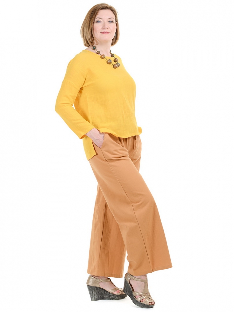 кофта 100% лен длинный рукав корея