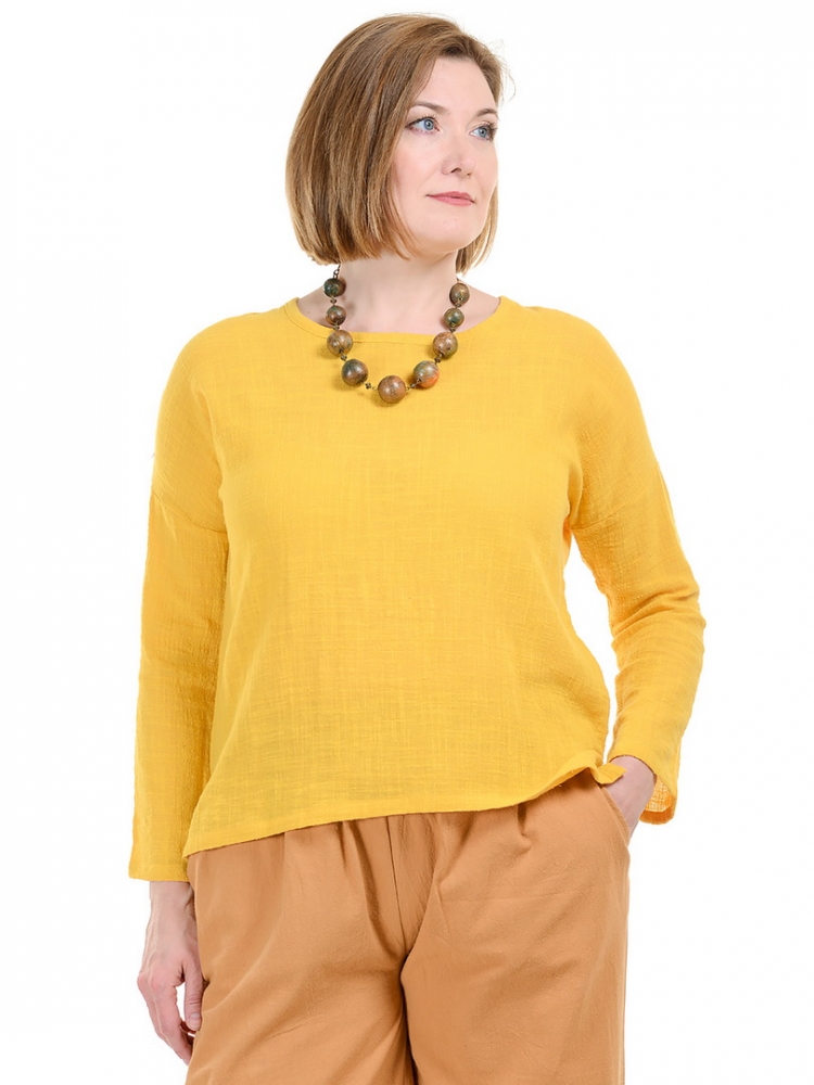 кофта 100% лен длинный рукав корея