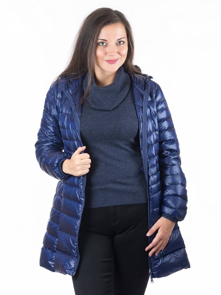 ультралёгкая пуховая куртка длинная  l(42)-7xl(58) 