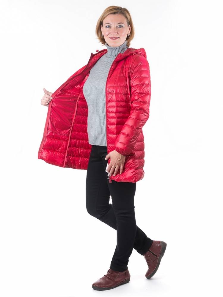 ультралёгкая пуховая куртка длинная  l(42)-7xl(58) 