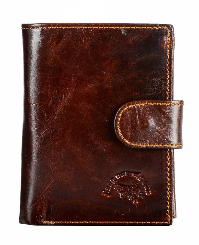 кошелек мужской натуральная кожа надпись коричневый