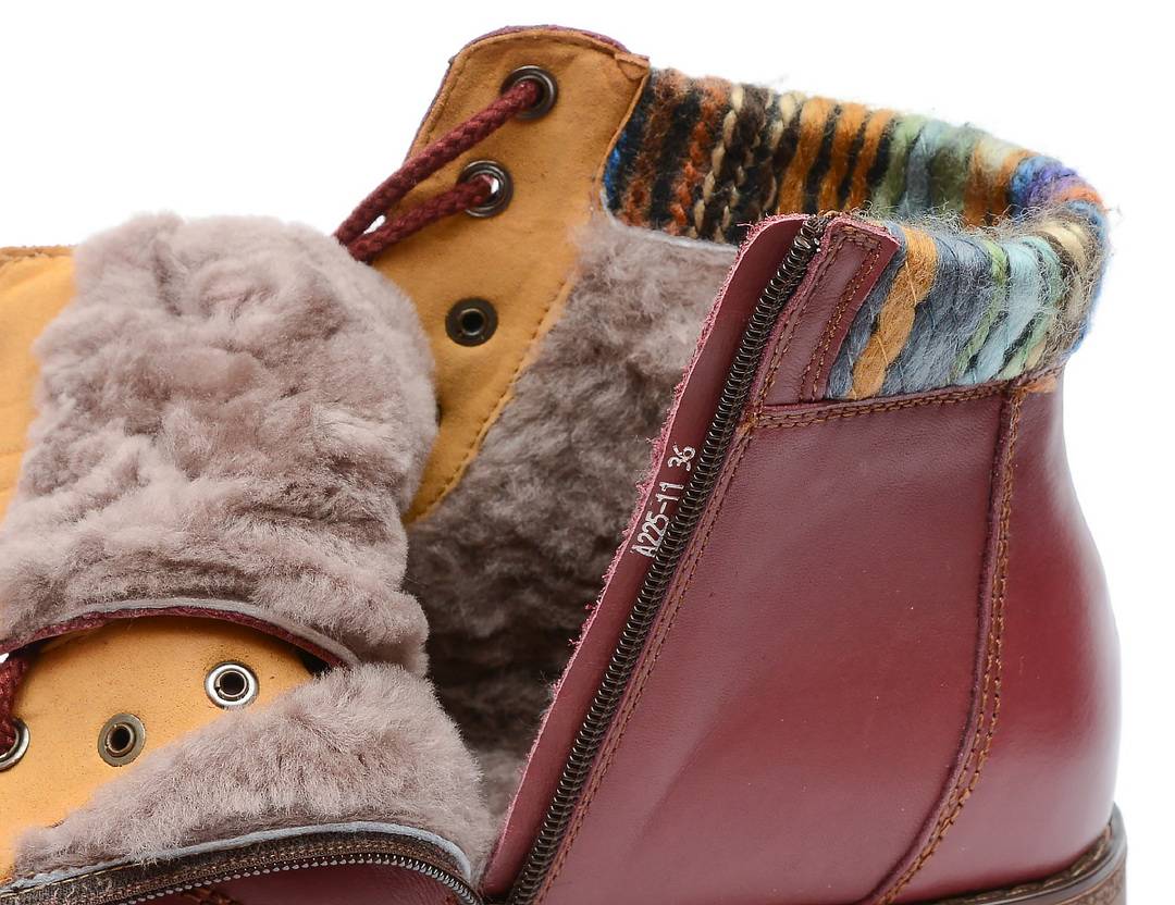 женские ботинки натуральная кожа натуральный мех gugu германия