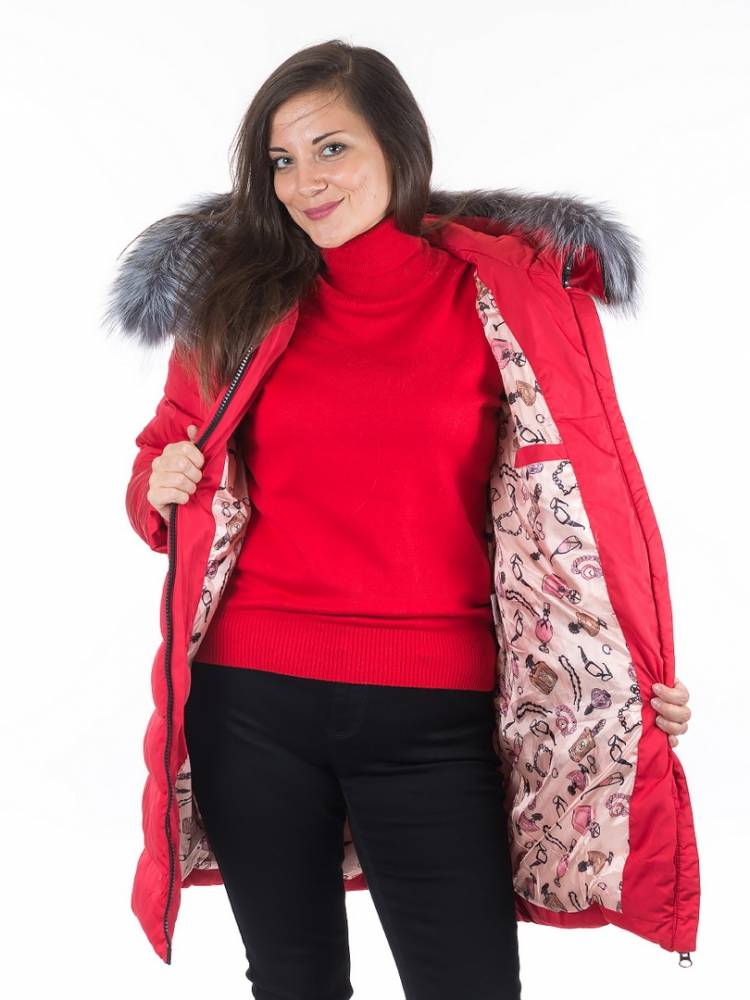 полупальто холофайбер/ чернобурка