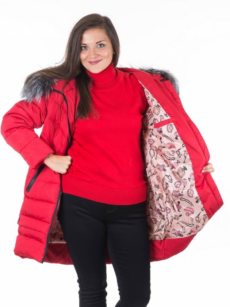 полупальто холофайбер/ чернобурка