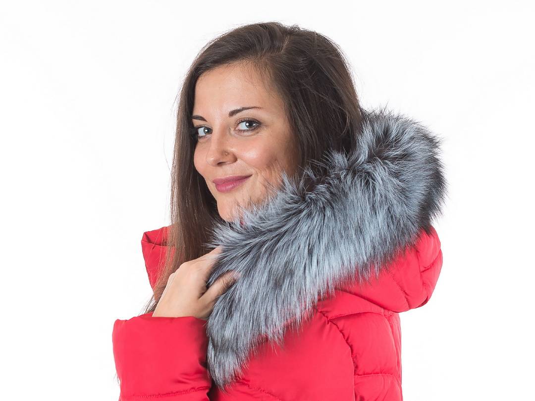 полупальто холофайбер/ чернобурка