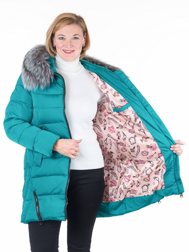 полупальто холофайбер/ чернобурка