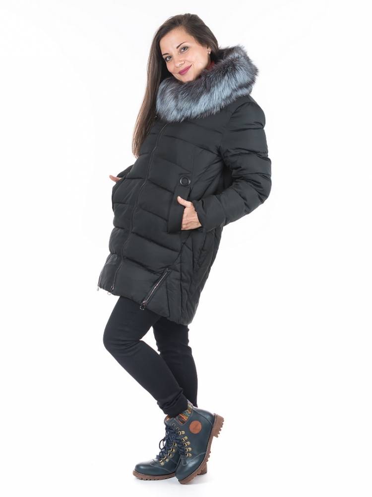 полупальто холофайбер/ чернобурка