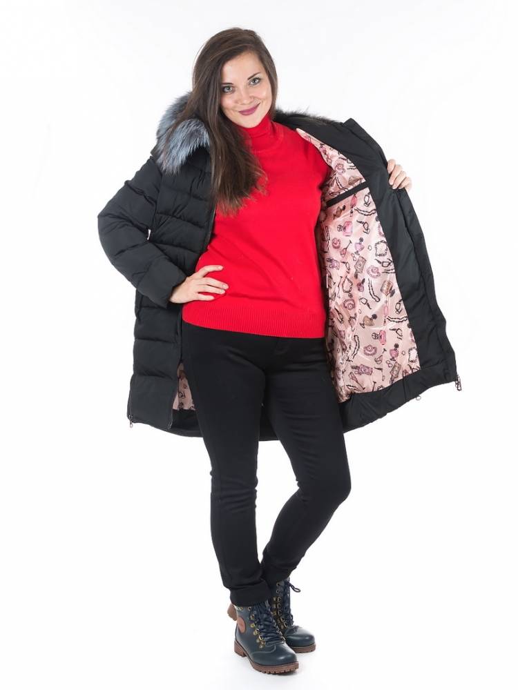 полупальто холофайбер/ чернобурка