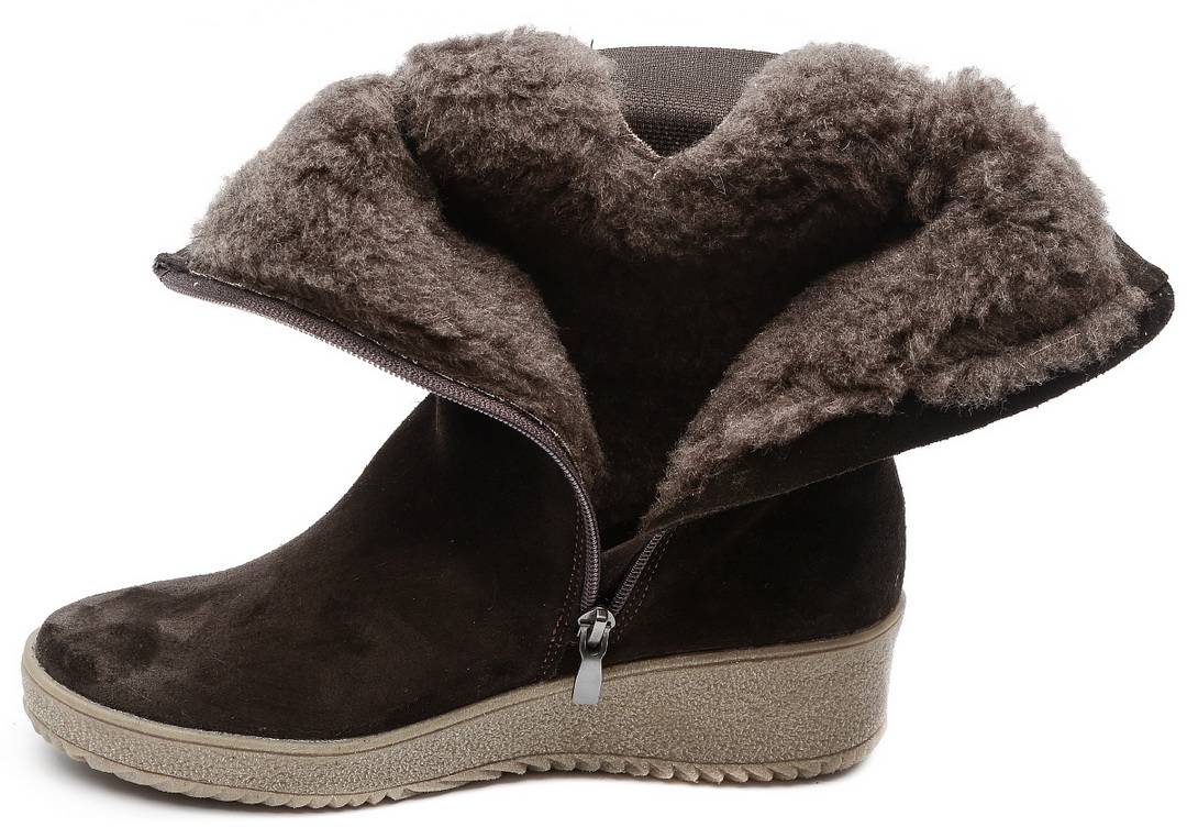 женские сапоги натуральная кожа(замша) /шерсть эго беларусь