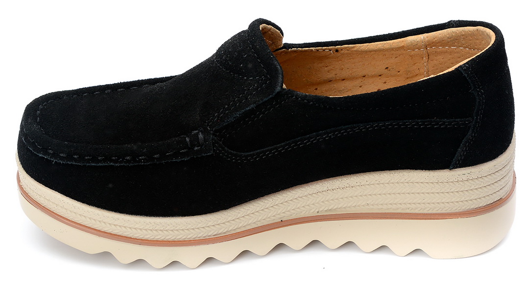 женские мокасины на танкетке натуральная замша bnf тайвань