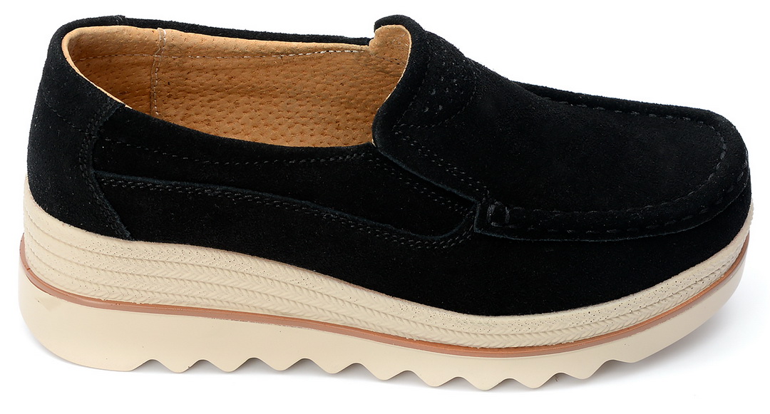 женские мокасины на танкетке натуральная замша bnf тайвань