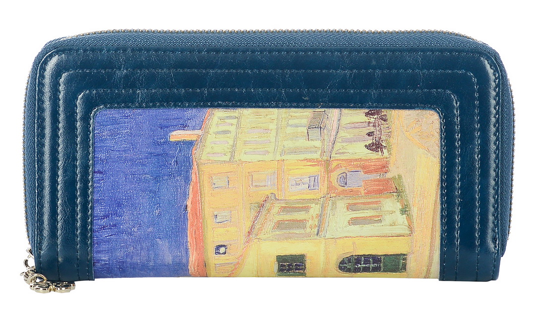  кошелек живопись натуральная кожа синий vereva тайвань