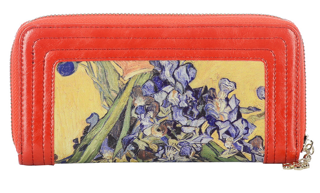  кошелек живопись натуральная кожа красный vereva тайвань