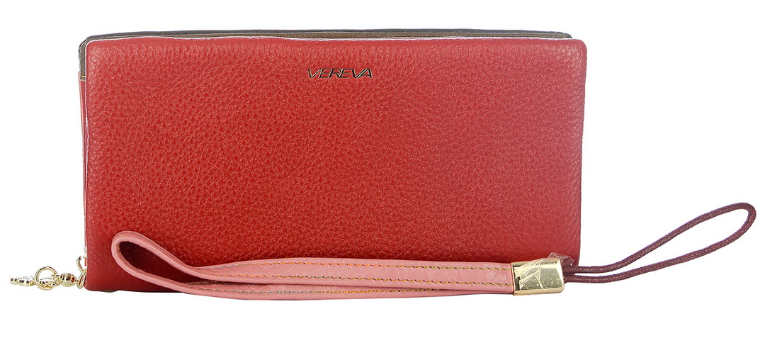 женский кошелек с ремешком для руки натуральная кожа vereva тайвань