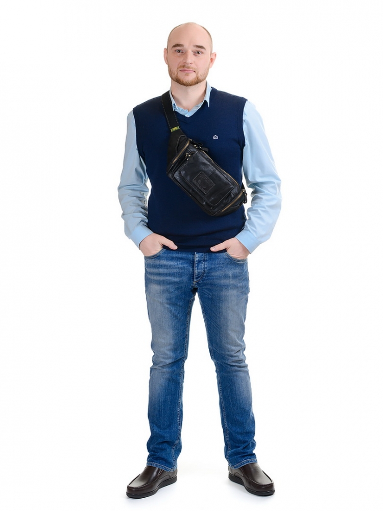 мужская сумка  на пояс натуральная кожа ruff ryder австрия