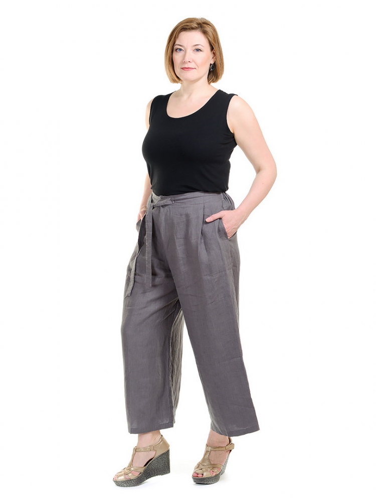 брюки 100% лен pinkpolka  корея