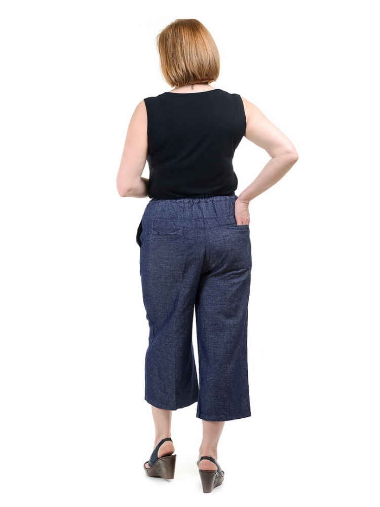  джинсы на резинке лен / хлопок pinkpolka корея