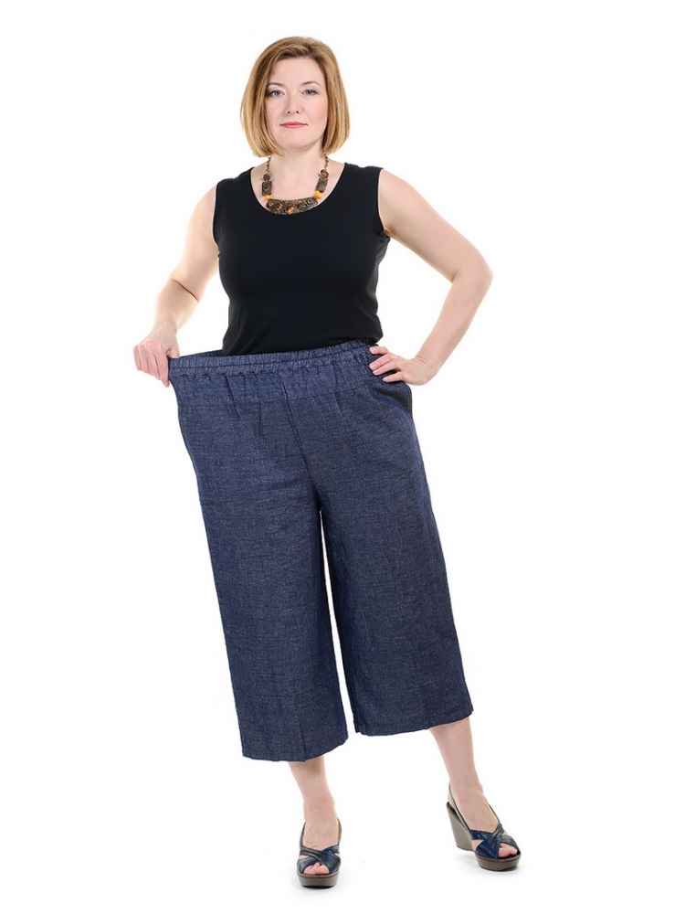  джинсы на резинке лен / хлопок pinkpolka корея