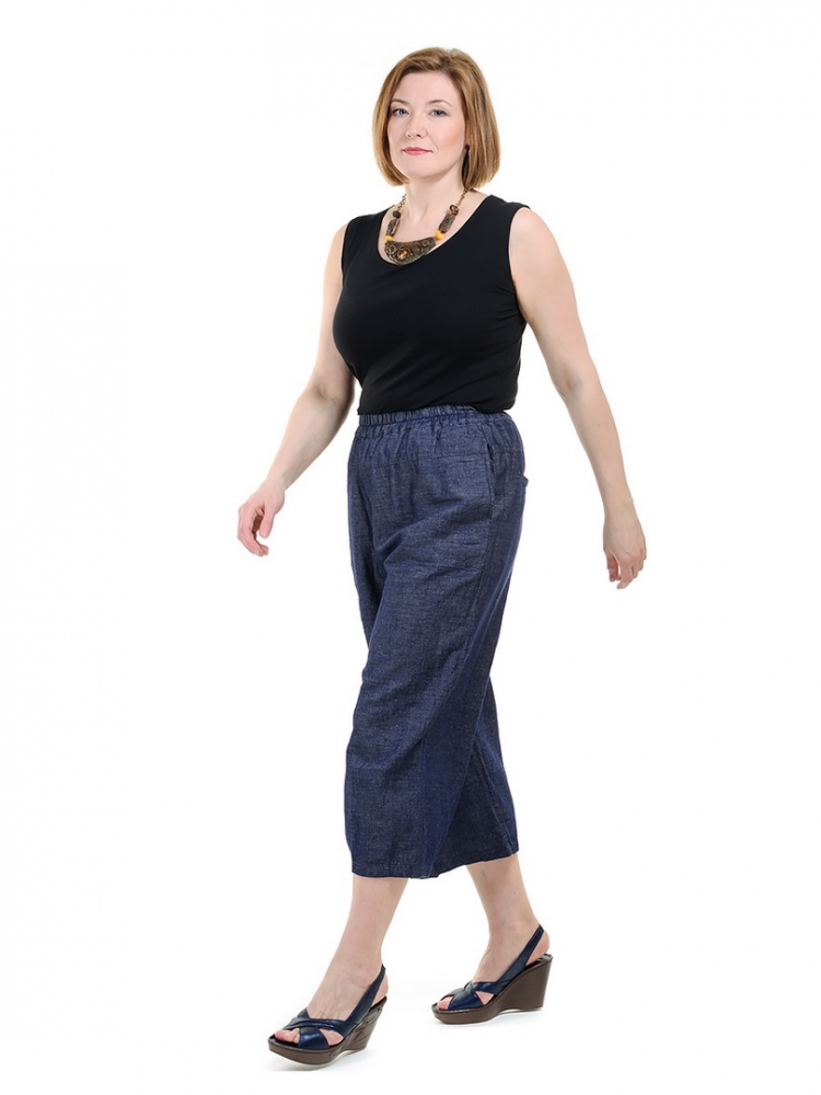  джинсы на резинке лен / хлопок pinkpolka корея