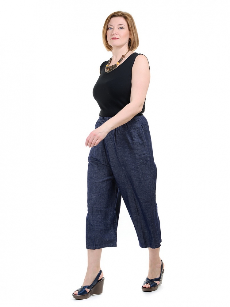  джинсы на резинке лен / хлопок pinkpolka корея