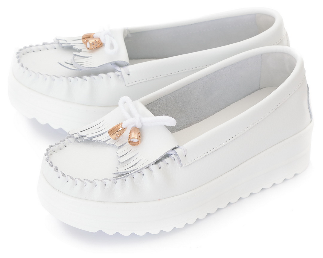 женские мокасины на танкетке натуральная кожа binifoot/bnf тайвань