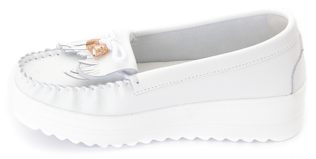 женские мокасины на танкетке натуральная кожа binifoot/bnf тайвань