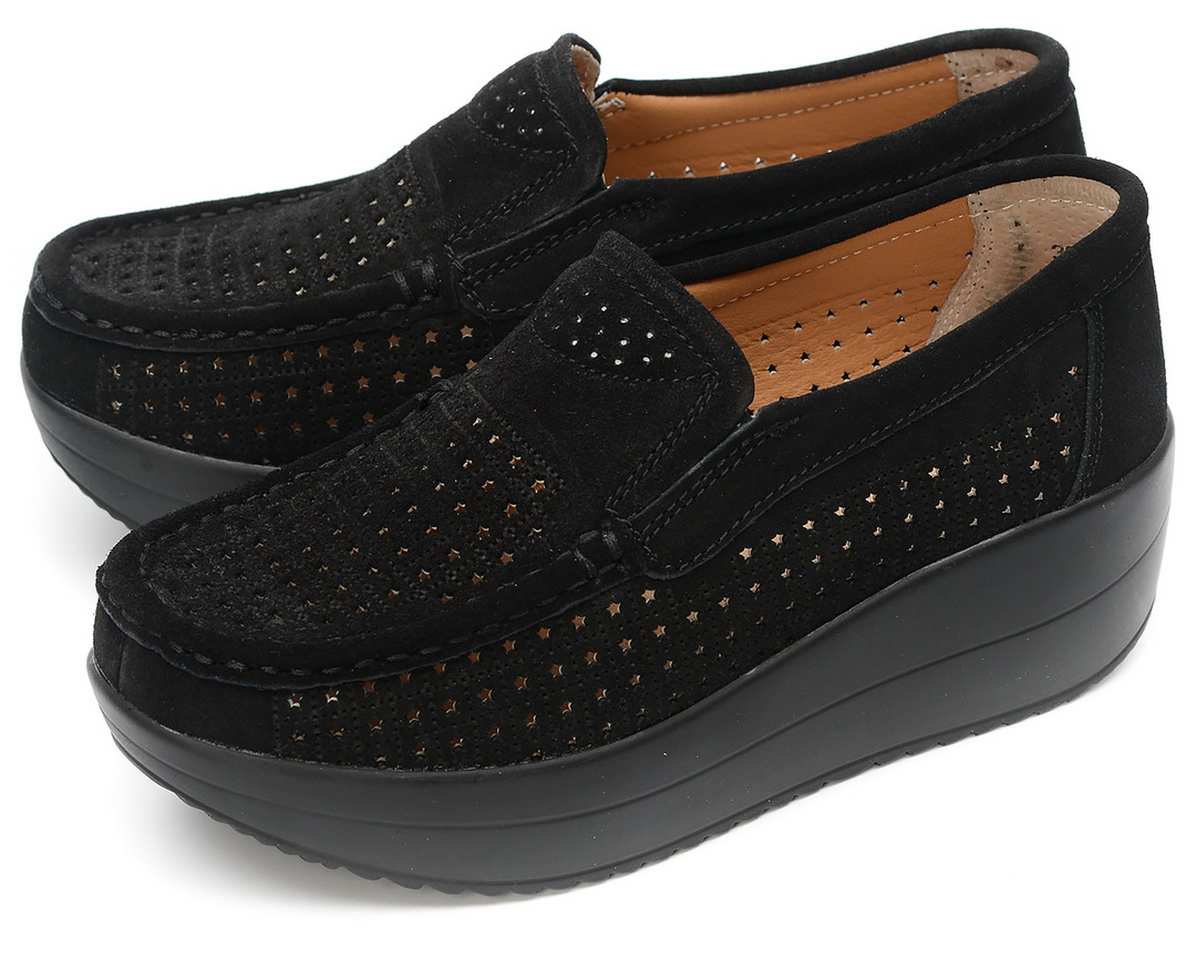 женские мокасины  с перфорацией натуральная кожа(замша) binifoot тайвань