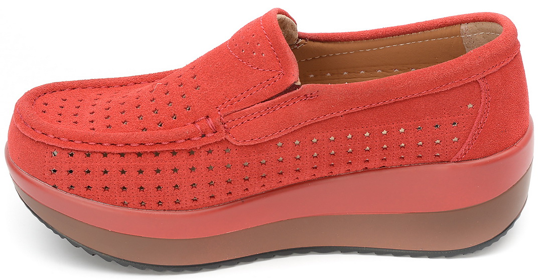 женские мокасины с перфорацией натуральная замша binifoot тайвань