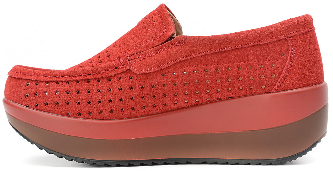 женские мокасины с перфорацией натуральная замша binifoot тайвань