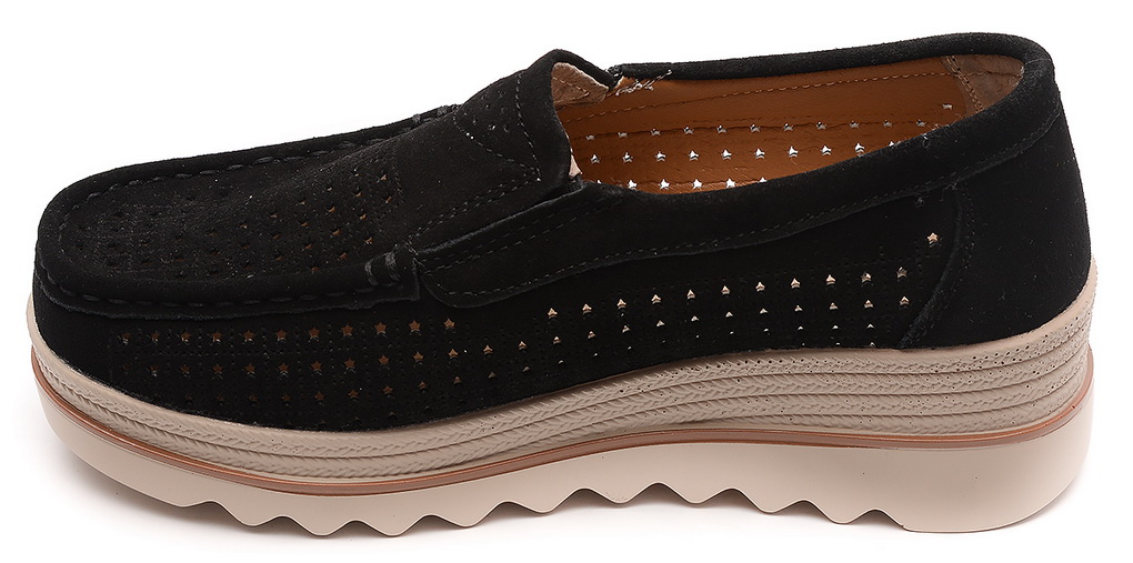 женские мокасины с перфорацией натуральная кожа(замша) bnf тайвань