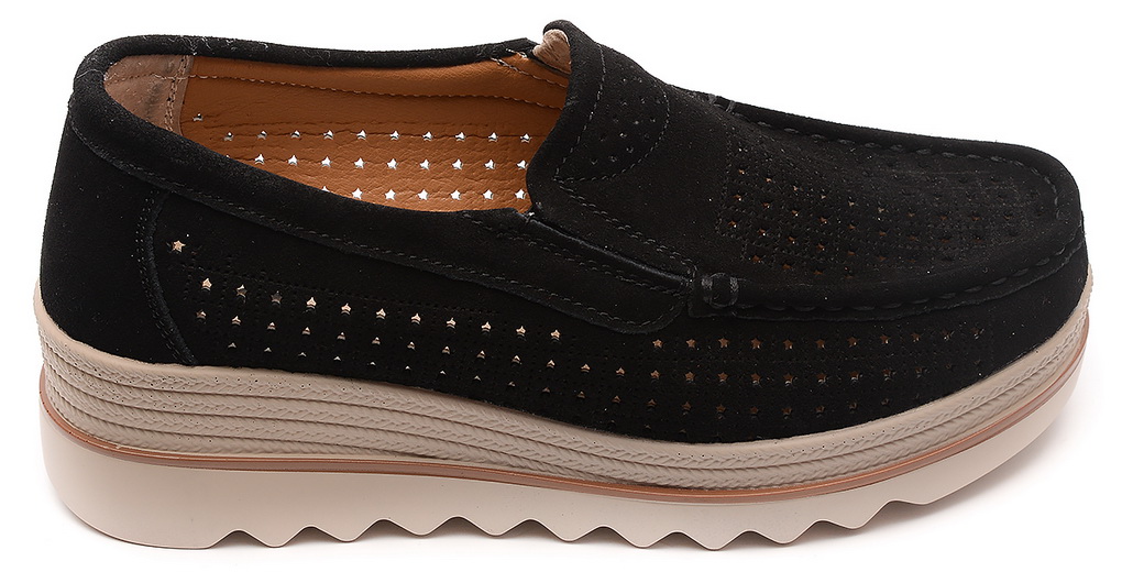 женские мокасины с перфорацией натуральная кожа(замша) bnf тайвань