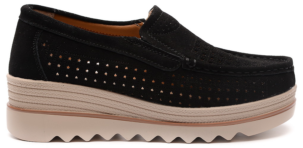 женские мокасины с перфорацией натуральная кожа(замша) bnf тайвань