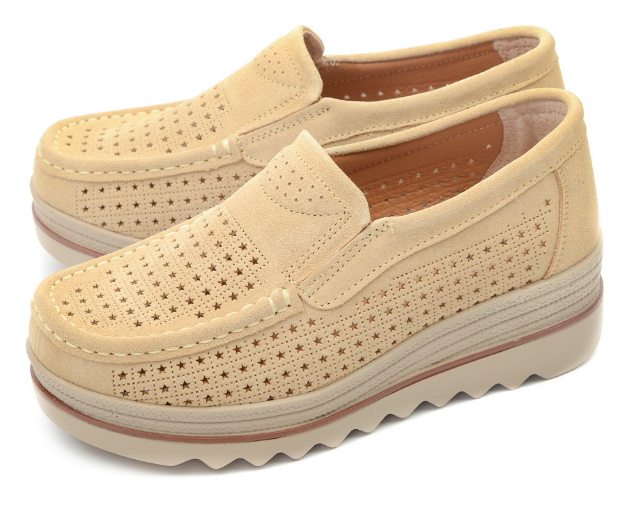 женские мокасины с перфорацией натуральная замша bnf тайвань